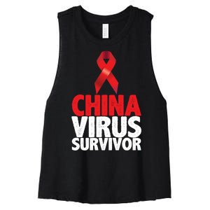 China Virus Survivor Women's Racerback Cropped Tank