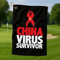 China Virus Survivor Golf Towel
