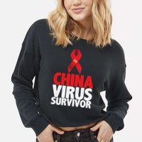 China Virus Survivor Cropped Pullover Crew