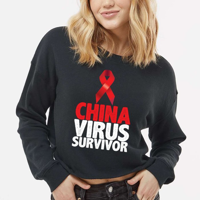 China Virus Survivor Cropped Pullover Crew