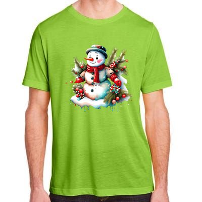 Christmas Vintage Snowman Adult ChromaSoft Performance T-Shirt