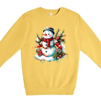 Christmas Vintage Snowman Premium Crewneck Sweatshirt