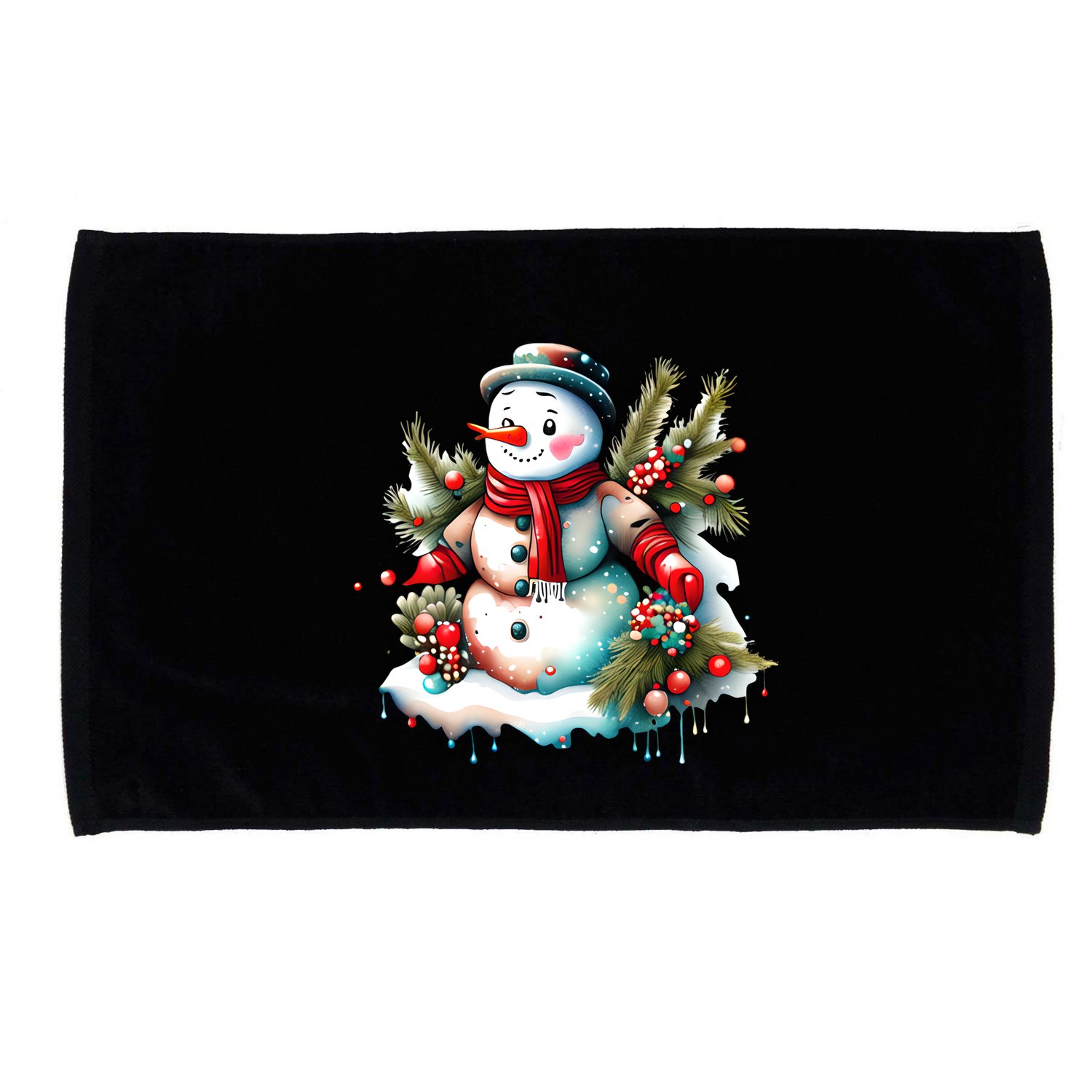 Christmas Vintage Snowman Microfiber Hand Towel