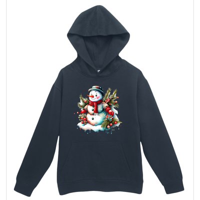 Christmas Vintage Snowman Urban Pullover Hoodie