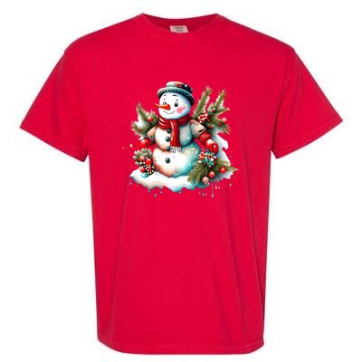 Christmas Vintage Snowman Garment-Dyed Heavyweight T-Shirt