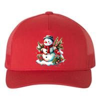 Christmas Vintage Snowman Yupoong Adult 5-Panel Trucker Hat