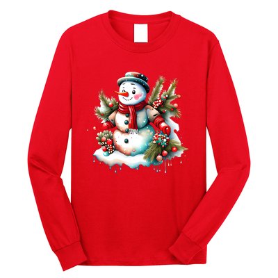 Christmas Vintage Snowman Long Sleeve Shirt