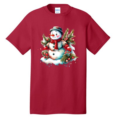 Christmas Vintage Snowman Tall T-Shirt