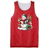 Christmas Vintage Snowman Mesh Reversible Basketball Jersey Tank