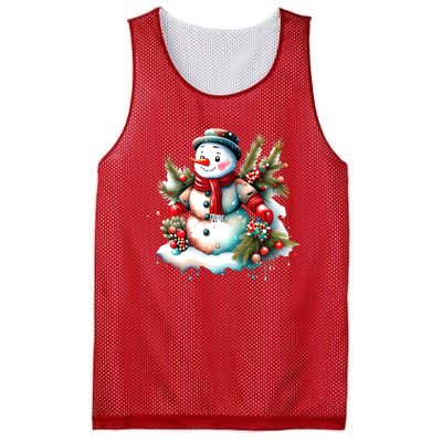 Christmas Vintage Snowman Mesh Reversible Basketball Jersey Tank