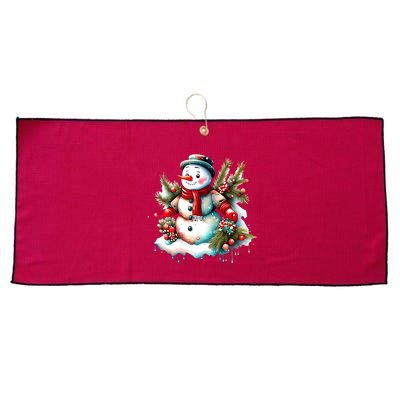 Christmas Vintage Snowman Large Microfiber Waffle Golf Towel