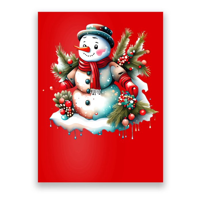 Christmas Vintage Snowman Poster