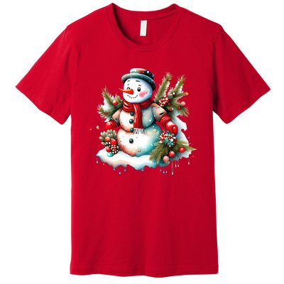 Christmas Vintage Snowman Premium T-Shirt