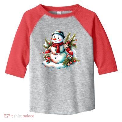 Christmas Vintage Snowman Toddler Fine Jersey T-Shirt