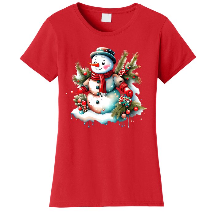 Christmas Vintage Snowman Women's T-Shirt