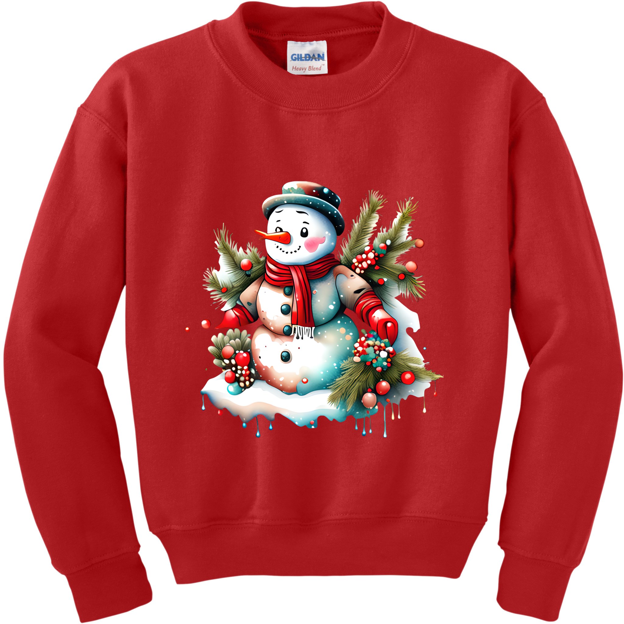 Christmas Vintage Snowman Kids Sweatshirt