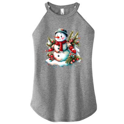 Christmas Vintage Snowman Women’s Perfect Tri Rocker Tank