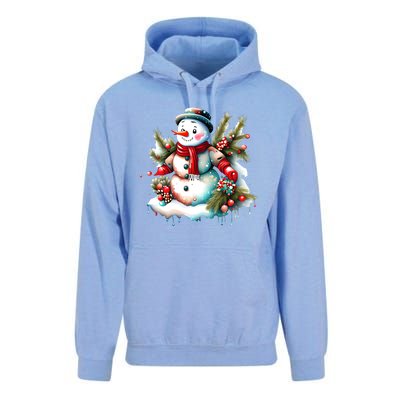 Christmas Vintage Snowman Unisex Surf Hoodie