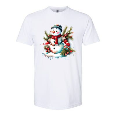 Christmas Vintage Snowman Softstyle® CVC T-Shirt