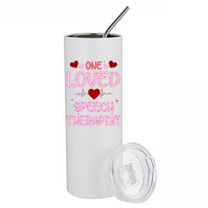 Cute Valentines Speech Therapist Love Speech Therapy Great Gift Stainless Steel Tumbler