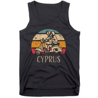 Cyprus Vintage Scooter Retro Sunset Distressed Design Tank Top