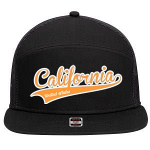 California Varsity Style 7 Panel Mesh Trucker Snapback Hat