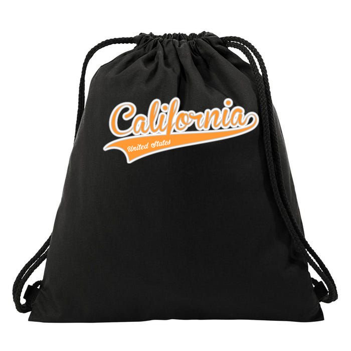 California Varsity Style Drawstring Bag