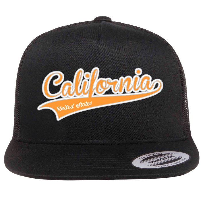 California Varsity Style Flat Bill Trucker Hat