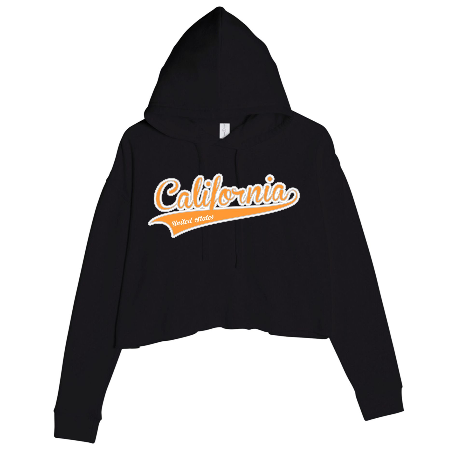 California Varsity Style Crop Fleece Hoodie
