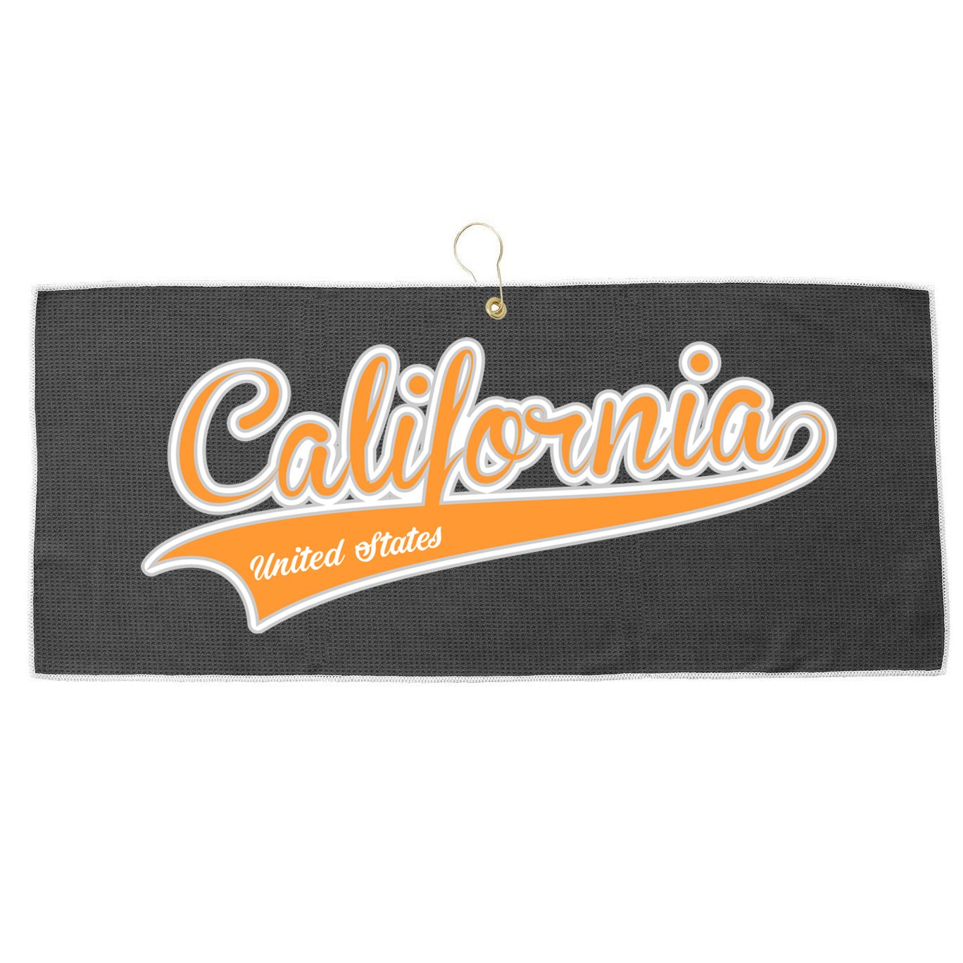 California Varsity Style Large Microfiber Waffle Golf Towel