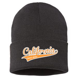 California Varsity Style Sustainable Knit Beanie