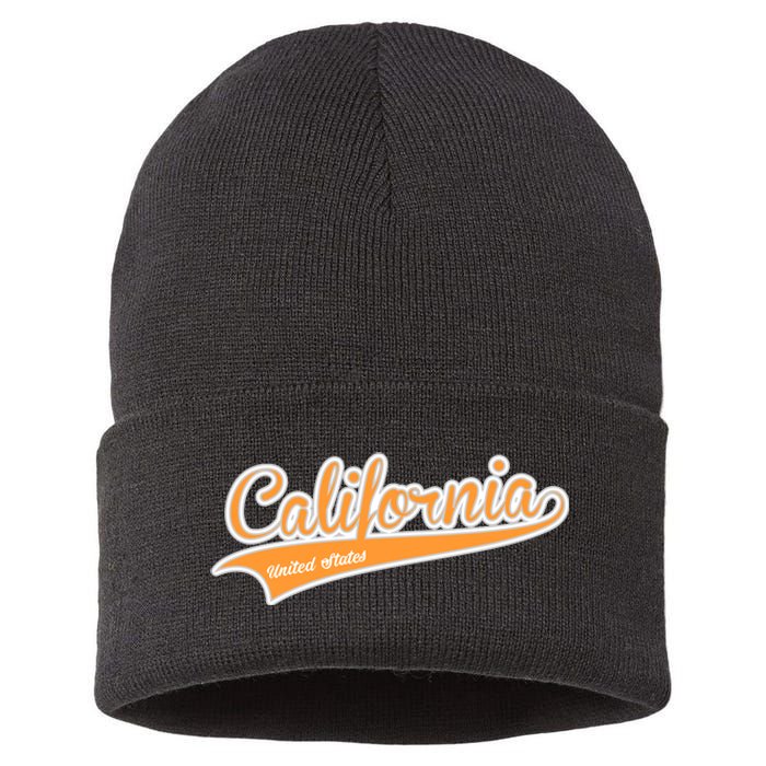 California Varsity Style Sustainable Knit Beanie