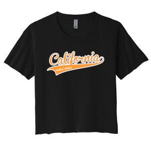 California Varsity Style Women's Crop Top Tee