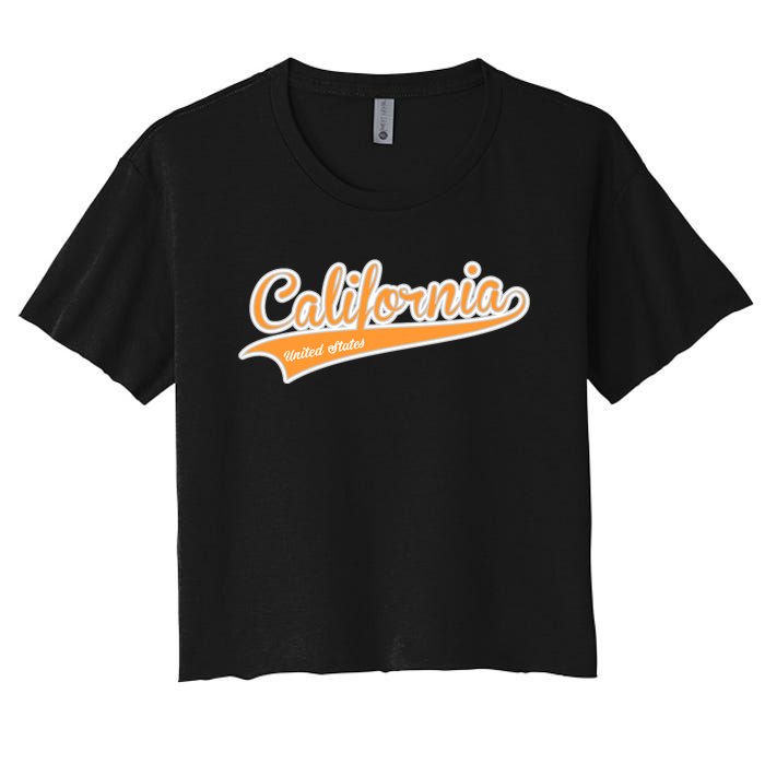 California Varsity Style Women's Crop Top Tee