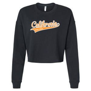 California Varsity Style Cropped Pullover Crew