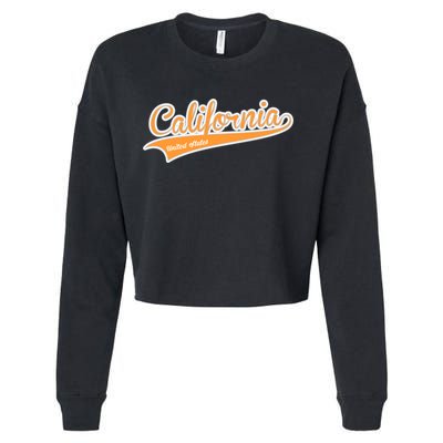 California Varsity Style Cropped Pullover Crew