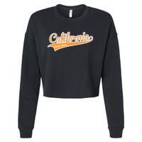 California Varsity Style Cropped Pullover Crew