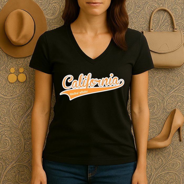 California Varsity Style Women's V-Neck T-Shirt