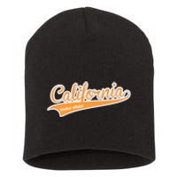 California Varsity Style Short Acrylic Beanie