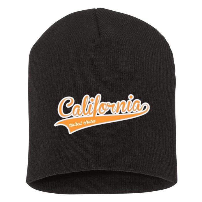 California Varsity Style Short Acrylic Beanie