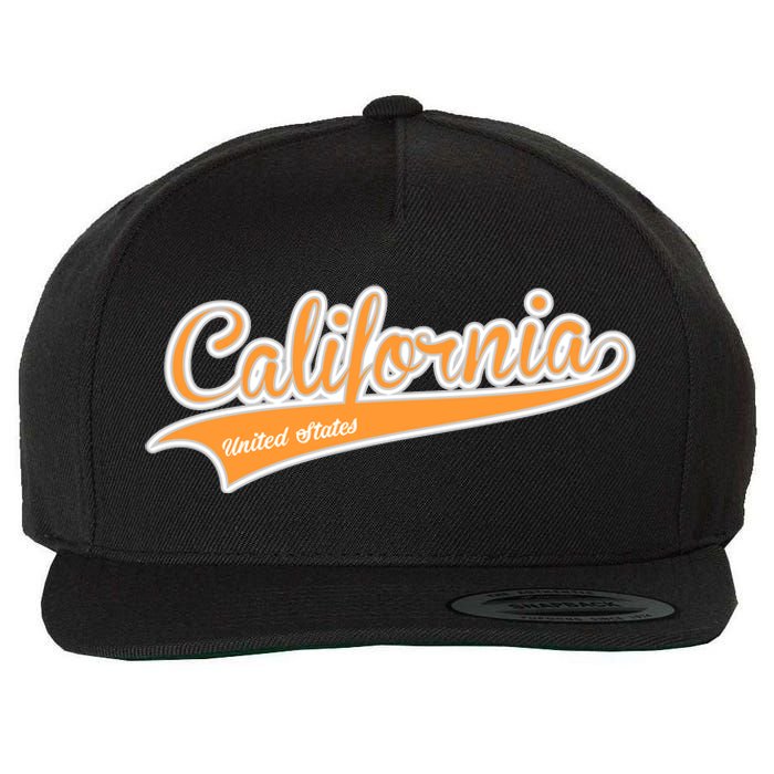 California Varsity Style Wool Snapback Cap