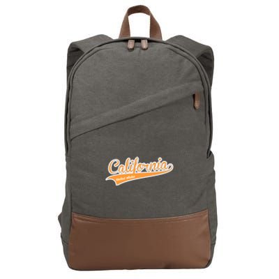 California Varsity Style Cotton Canvas Backpack