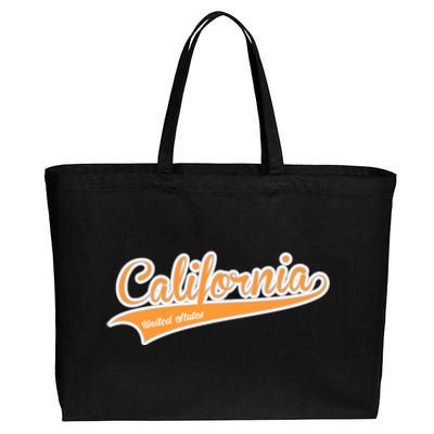 California Varsity Style Cotton Canvas Jumbo Tote