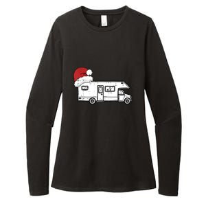 Camping Van Santa Hat Christmas Pajama Cool Gift Womens CVC Long Sleeve Shirt