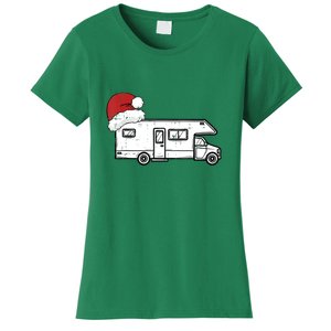 Camping Van Santa Hat Christmas Pajama Cool Gift Women's T-Shirt