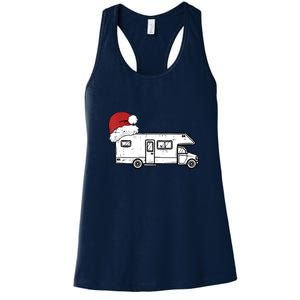 Camping Van Santa Hat Christmas Pajama Cool Gift Women's Racerback Tank