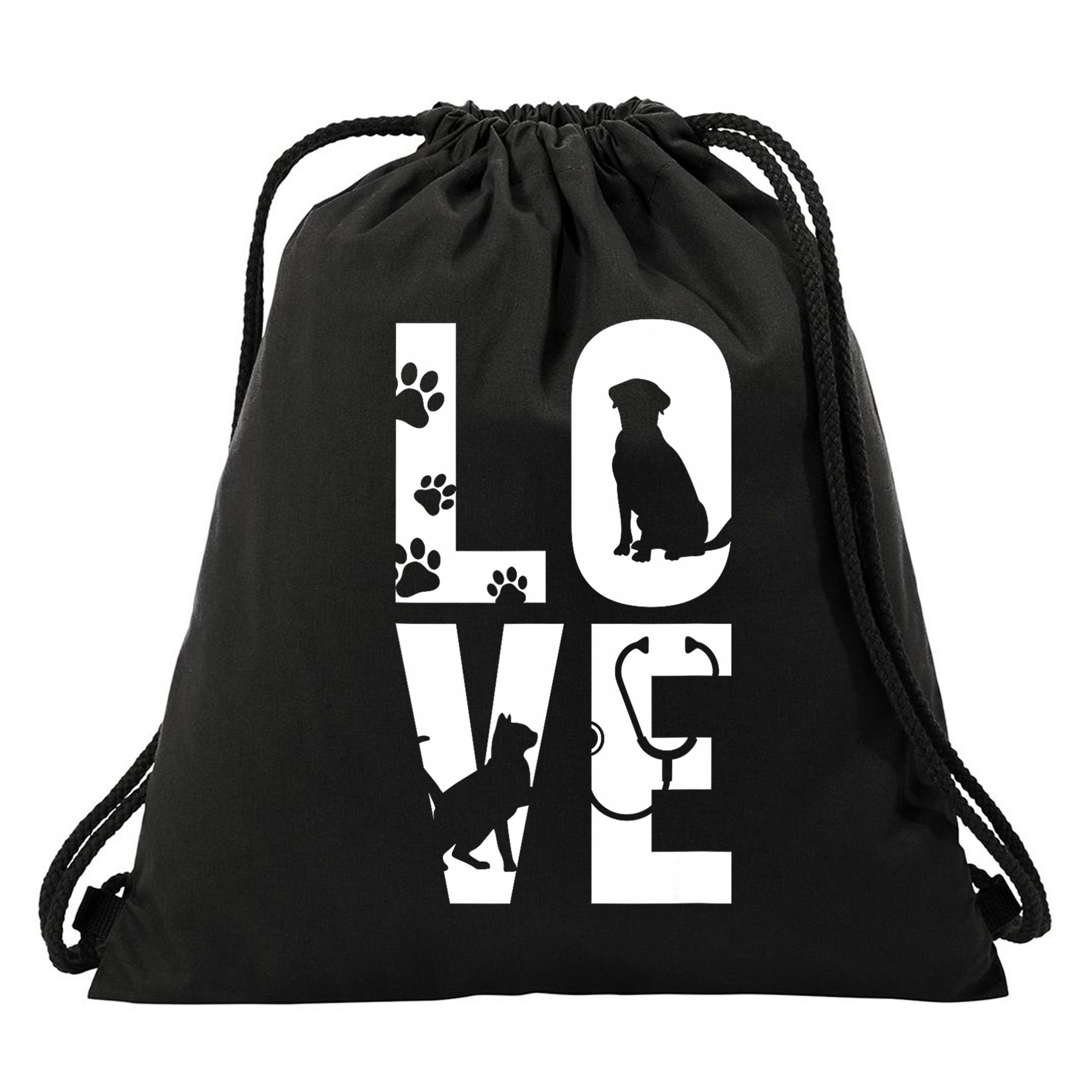 Cute Vet Tech Lvt Love Animals Veterinary Technician Dog Cat Drawstring Bag