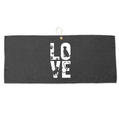 Cute Vet Tech Lvt Love Animals Veterinary Technician Dog Cat Large Microfiber Waffle Golf Towel