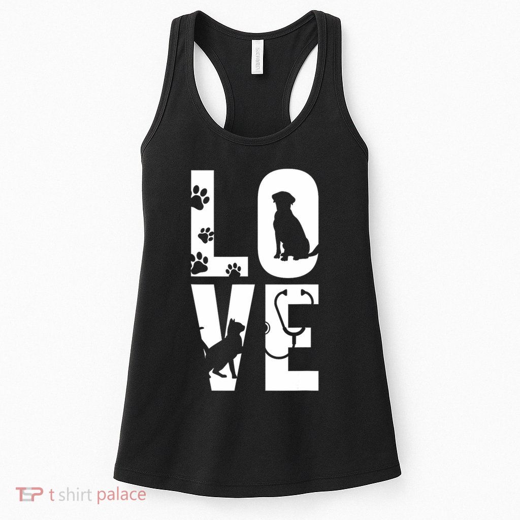 Cute Vet Tech Lvt Love Animals Veterinary Technician Dog Cat Womens Tank Top