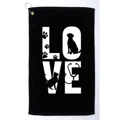 Cute Vet Tech Lvt Love Animals Veterinary Technician Dog Cat Golf Towel